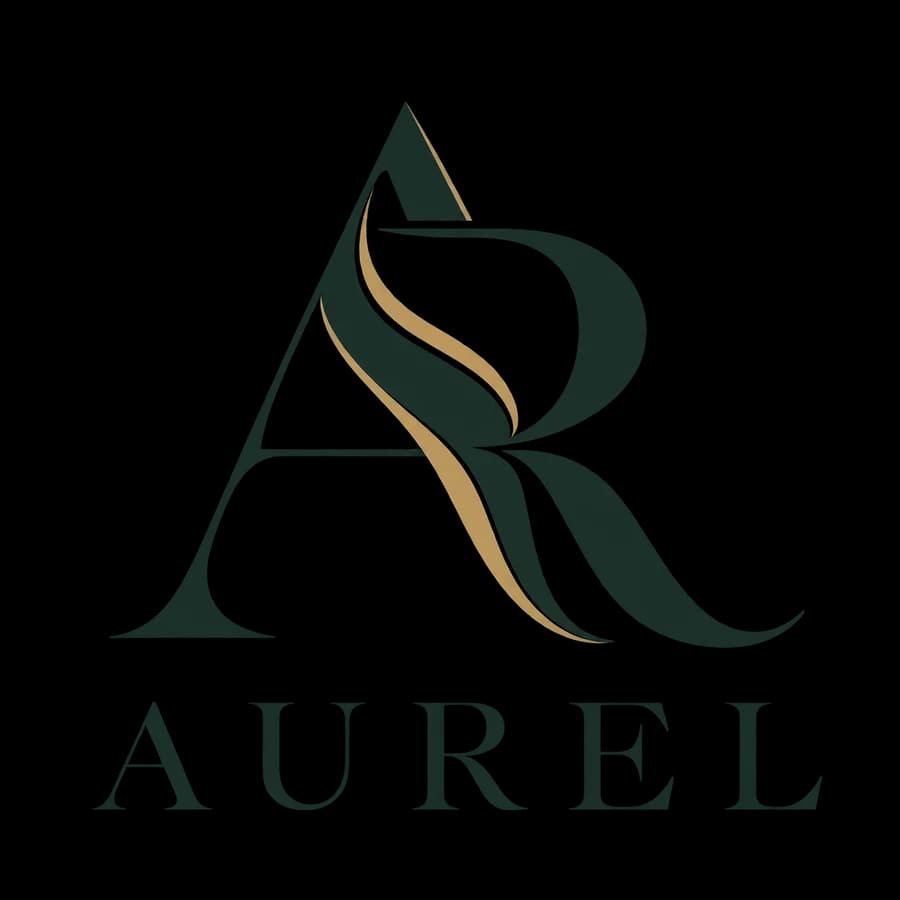 Logo fictif AUREL, style monogramme