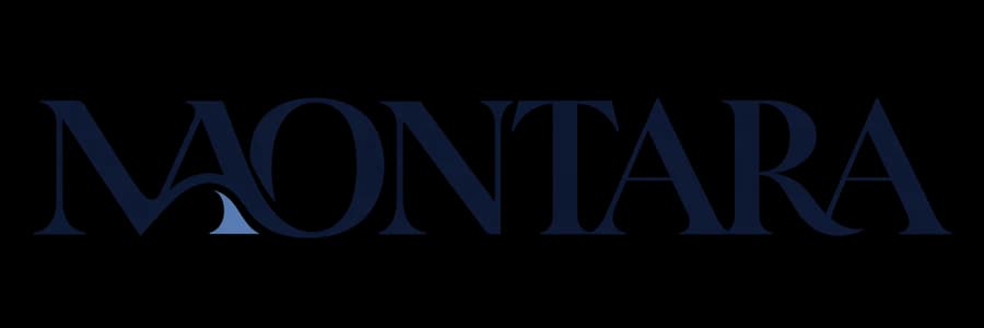 Logo fictif MONTARA, style mot-symbole