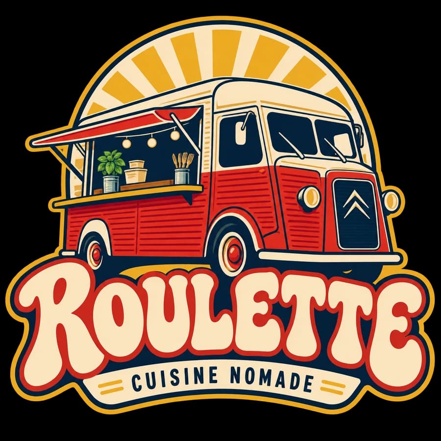 Logo fictif ROULETTE, style rétro