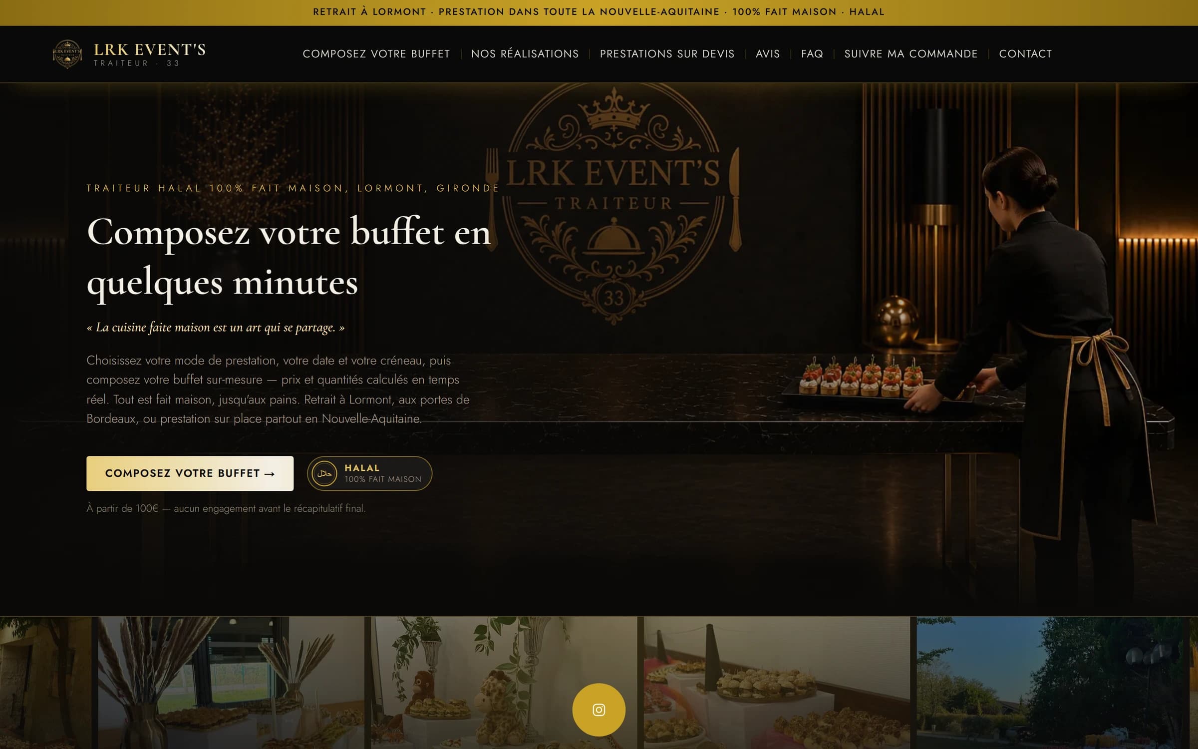 Aperçu du site LRK Event's Traiteur sur ordinateur